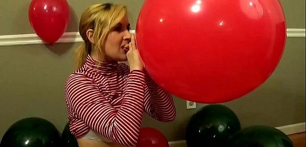 Fifi Foxx Giant Balloon Blow to Pop